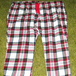Red & Black PLAID Cotton Flannel PANTS Size XXXL Unisex Old Navy